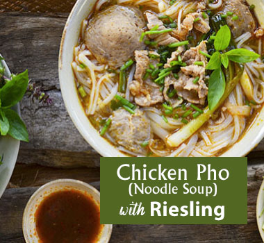 Chicken Pho/Noodle Soup pairs best with Riesling infographic